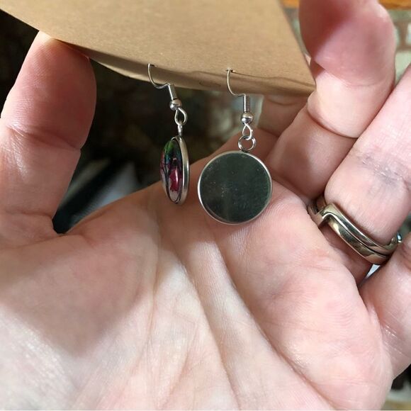 Tree of Life Dangle Hook Earrings (A)109 - Picture 6 of 6